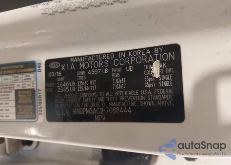 2017 Kia Sportage Lx из США, поврежденный, VIN KNDPM3AC1H7088444